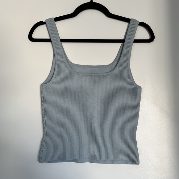 Babaton Sculpt Knit Squareneck Tank in Blue - Picture 3 of 3